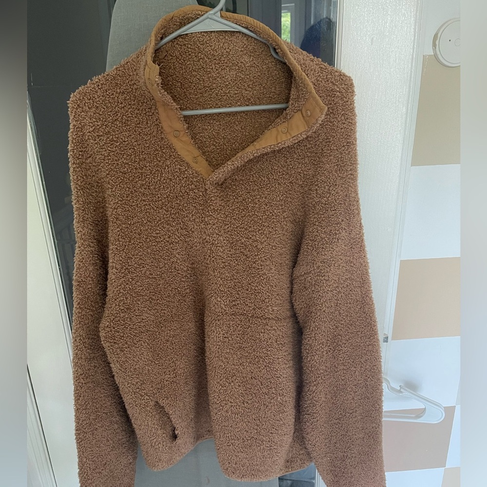 SKIMS Brown Teddy Sherpa Pullover